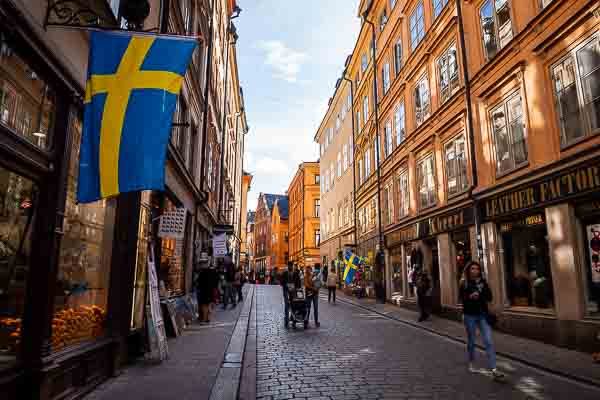 Une rue de la vieille ville de Stockholm